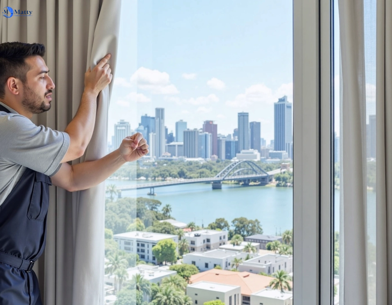 Professional curtain steam cleaning service brookfield-vic QLD by Matty Curtain Cleaning